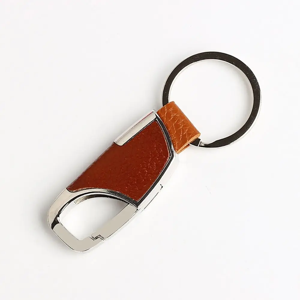 1Pcs Luxury Leather Men Keychain Black Clasp Creative DIY Keyring Holder Outdoor Car Key Chain For Men Jewelry Gift