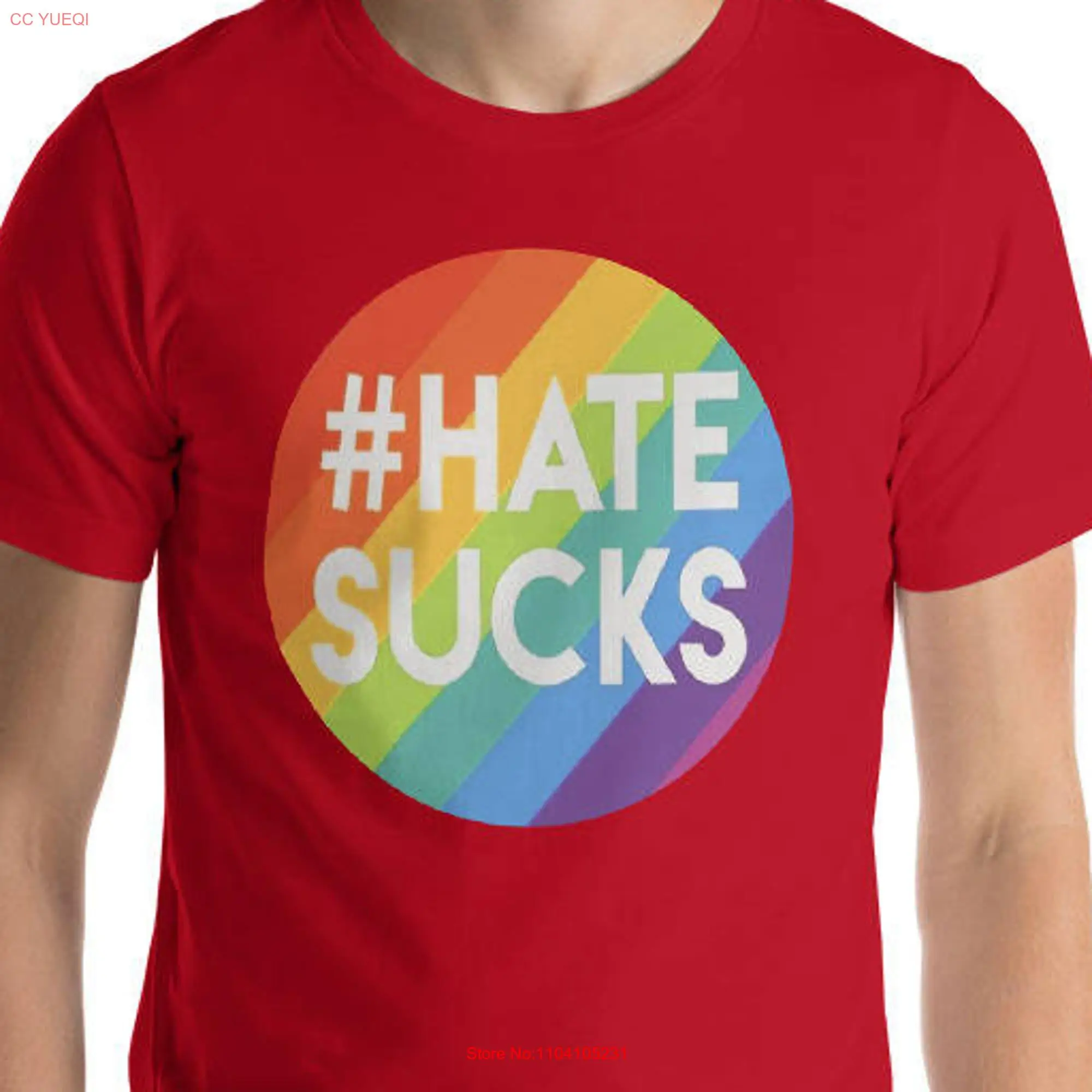 

LGBT t shirt Ally Rainbow HateSucks Anti Hate Positivity Liberal Kindness GifT long or short sleeves