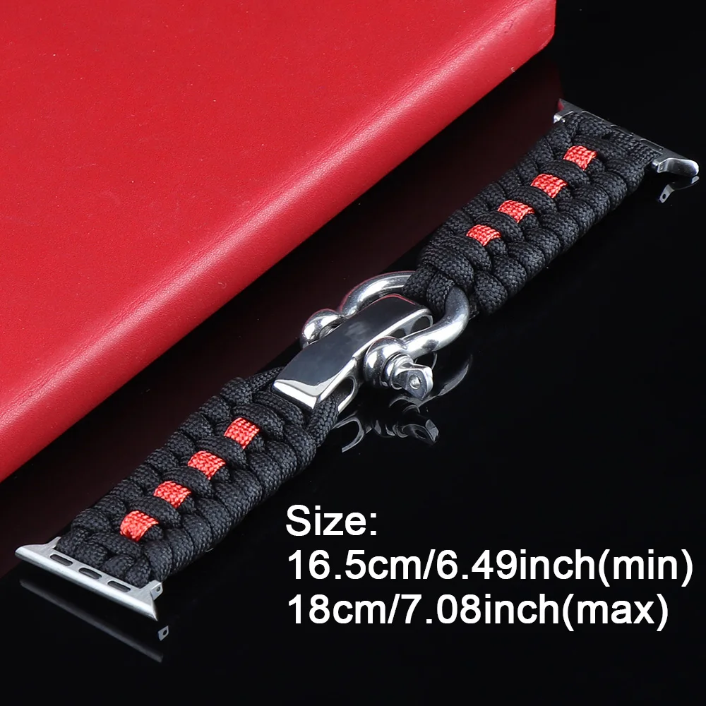 Nylon Strap For Apple Watch 10 46mm 42mm Ultra 2 49mm Lucky Red Outdoor Sport Band iWatch Series 9 8 7 45mm 6 5 4 3 SE 44mm 42mm