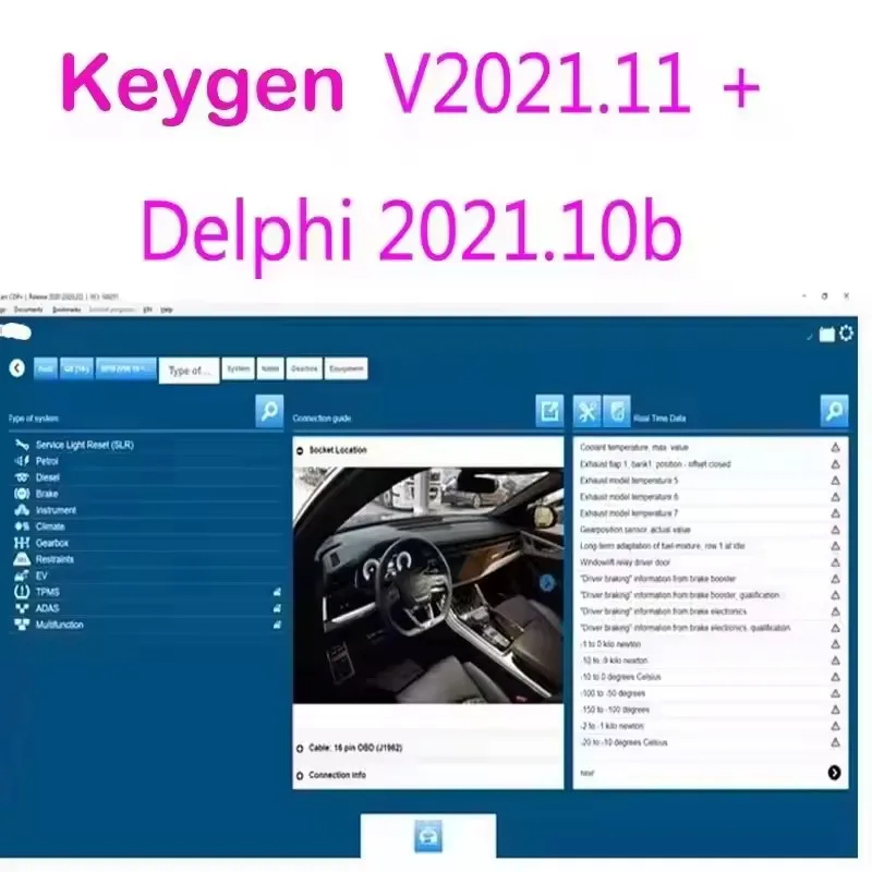 

Delphis 2021 Software with Keygen DS-150 Auto-coms 2021.11 OBD2 Diagnostic Tool Bluetooth Compatible New Release 2025