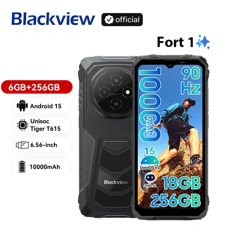 Blackview FORT 1 Rugged Phones, 6.65-inch Android 15 AI Smart