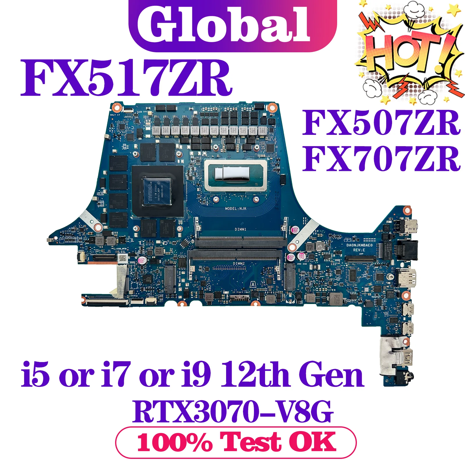 Mainboard For ASUS FX507ZM FX517ZM FX517ZR FX707ZM FX507ZR FX707ZR FX777Z FX577Z TUF507Z TUF707Z TUF517Z Laptop Motherboard