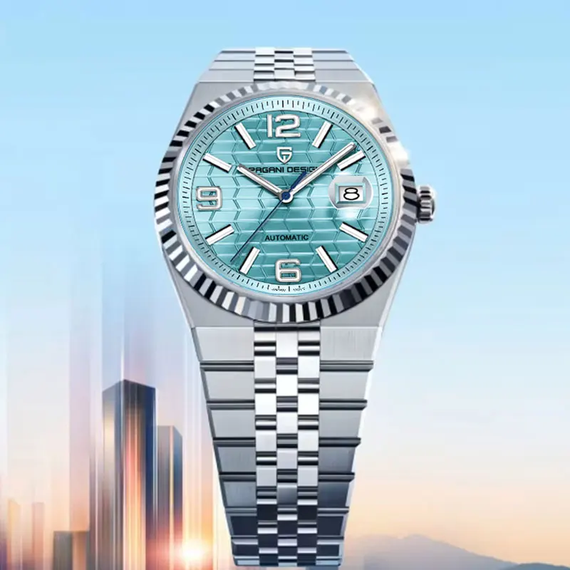 ساعة باجاني ديزاين 40 ملم للرجال ميكانيكية فاخرة بحركة يابانية ساعة أوتوماتيكية رياضية من الفولاذ المقاوم للصدأ مقاومة للماء للرجال