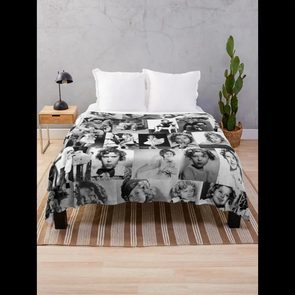 

Одеяло с коллажем и храмом Ширли, мягкий уютный ретро-дизайн для домашнего декора, гостиной, дивана