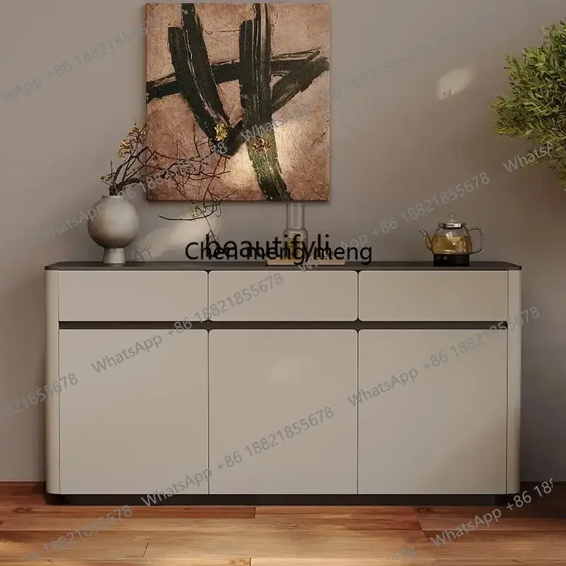 xzxSlate dining side cabinet Entry foyer against the wall Entrance cabinet Household smart kettle integrated tea cabinet
