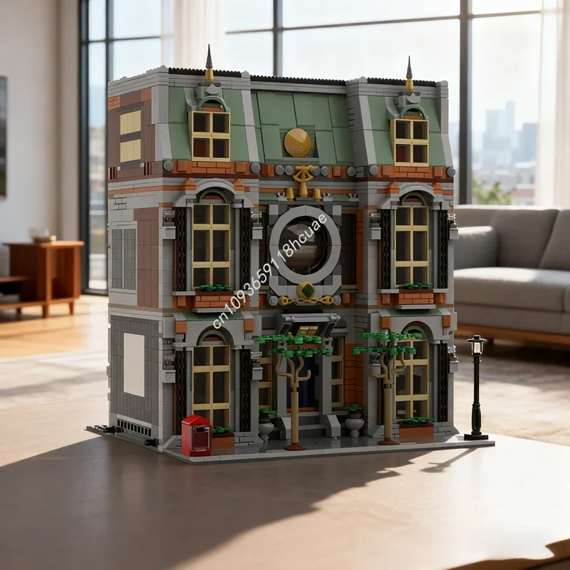 

2503 детали MOC: Библиотека в центре города, альтернативный дизайн, конструктор, развивающая игрушка, идея для подарка, рождественский подарок для детей