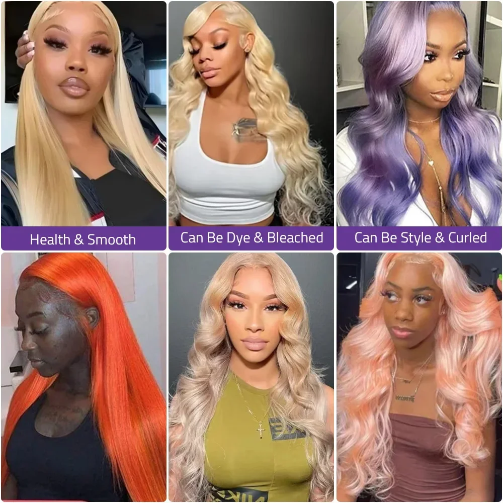 613 Bone Straight Honey Colored Human Hair Lace Closure Wig Blonde 13x6 Hd Transparent Lace Front Wigs 100% Brazilian dla kobiet