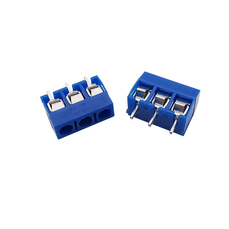 KF301 Pitch 5.0mm 3 Pin PCB Screw Terminal Block Connector Straight Pin Splicable Terminal Blocks Header Wire Connectors Blue