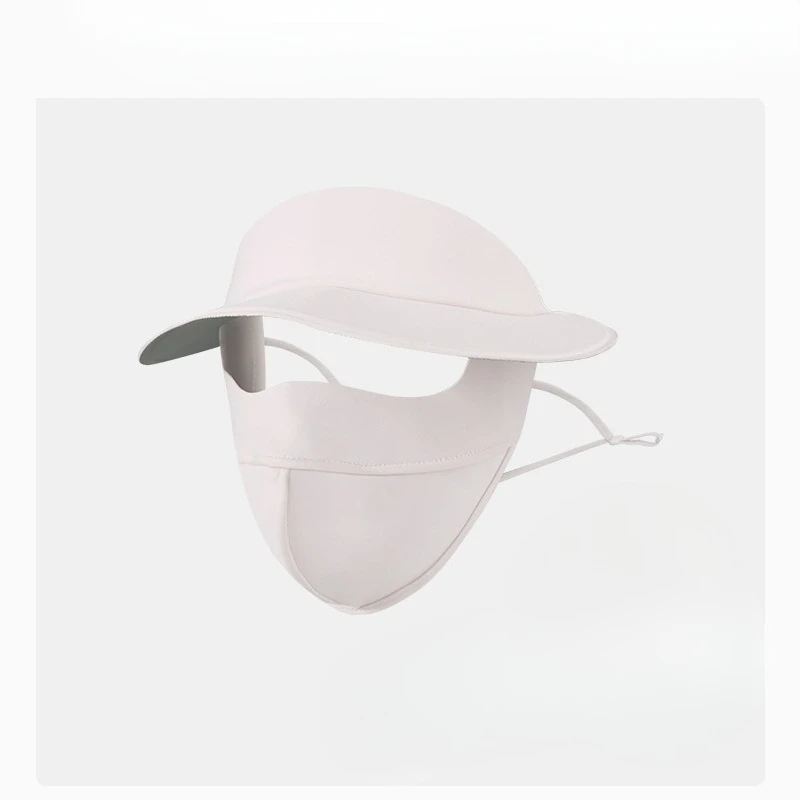 

Летняя черная резиновая кепка с защитой от УФ-излучения, интегрированная маска Gini для лица из ледяного шелка, солнцезащитная маска для велоспорта, женская маска для лица