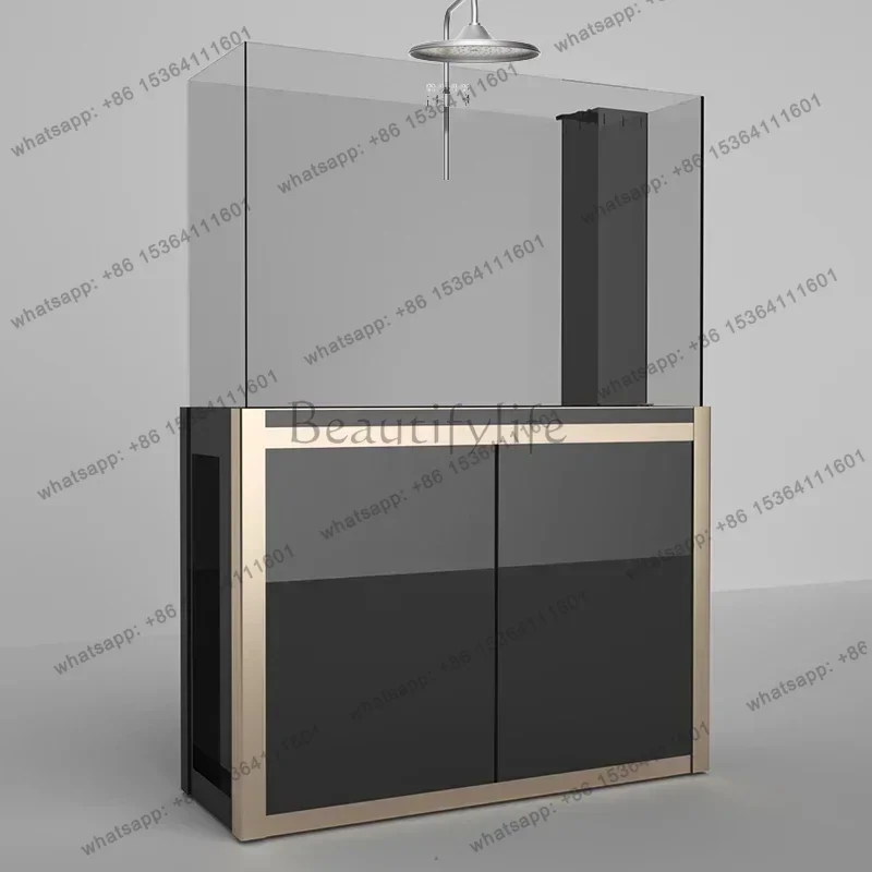 FG Luxury Living Room Aquariums Fish Tanks Glass Multifunction Originality Aquariums Cabinet Simple Design Pet Products Tangki L