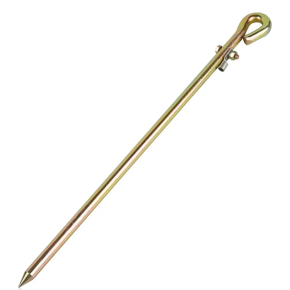 metal-ground-rod-ground-pin-rolled-driving-spike-design-pre-installed-wire-clamp-suitable-for-portable-generators-tie-out-stakes