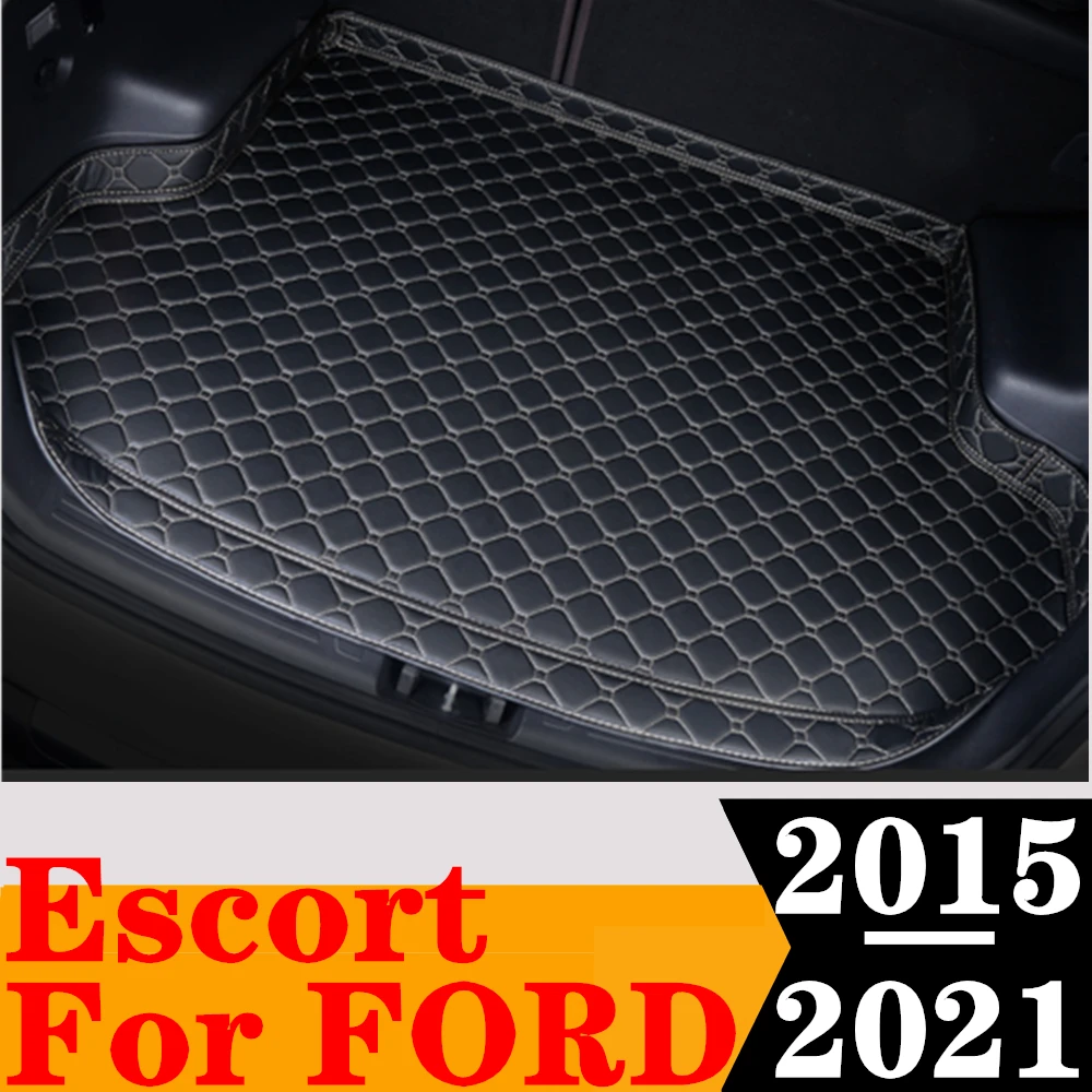 High Side Car Trunk Mat For Ford Escort 21 20 2019 18 2017 2016 2015 Tail Boot Tray luggage Pad Rear Cargo Liner Protect Carpet