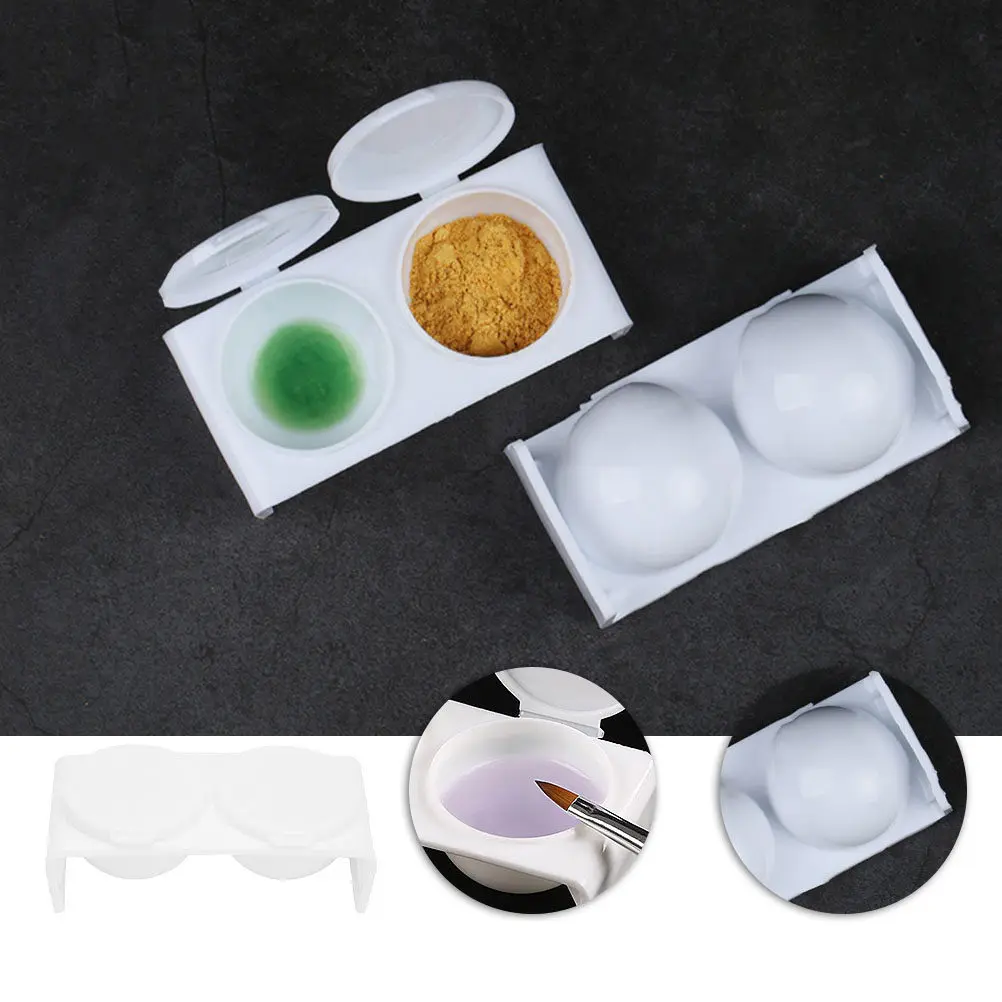 

Набор из 20 двойных пластиковых чаш для маникюра с крышками: прочные, многоразовые, легкие, для мытья кистей и замачивания ногтей