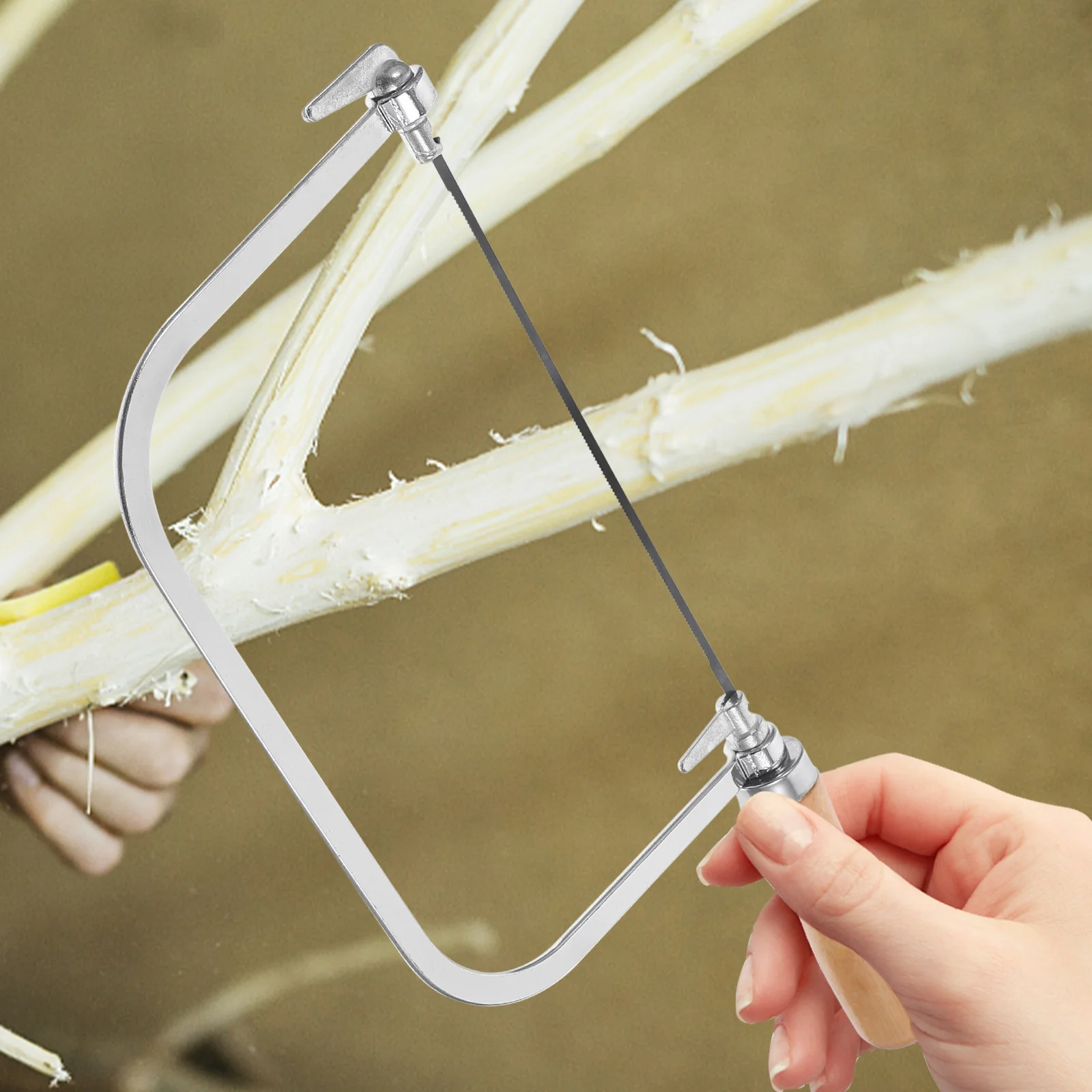 Herramienta de grabado, sierra manual para corte de madera, desplazamiento, arco de carpintería, pequeño, resistente