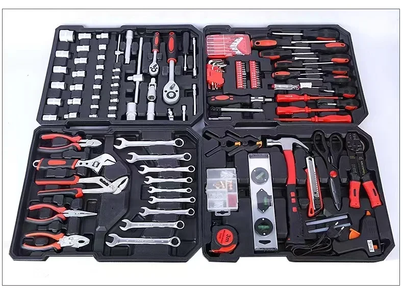 499pcs Aluminum box packaging, hardware toolbox kit, household hardware tool repair kit with competitive market prices