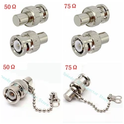 1Pcs Q9 BNC Loads Male Plug Coaxial Brass Resistor Terminator Dummy BNC Load Impedance 50 Ohm&75 Ohm with Keychain Adapter Brass