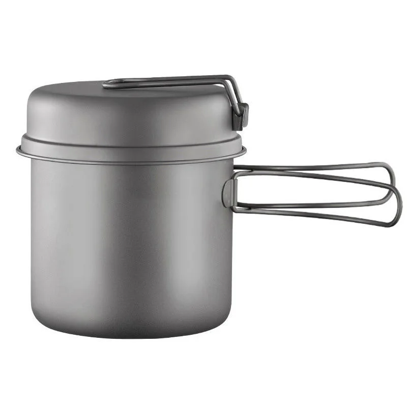 Sartén de titanio puro para exteriores, fiambrera para acampar, utensilios de cocina ecológicos, utensilios de cocina para Picnic, olla para sopa, nuevo