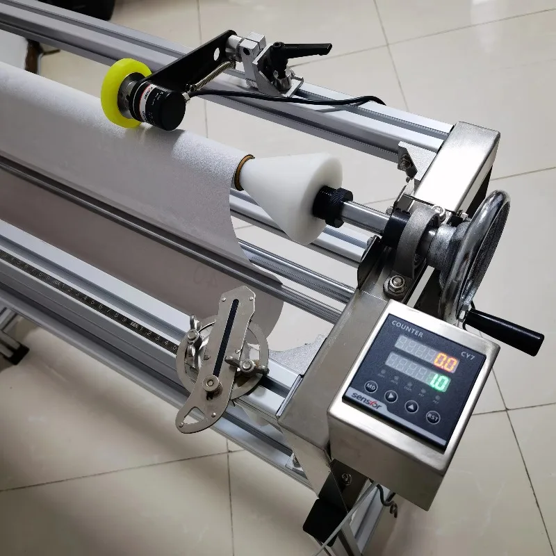 Cheap Manual Stretch Film Rewinding Machine Counter Meters Rewinder Machine Cutter Winding Armature Machine