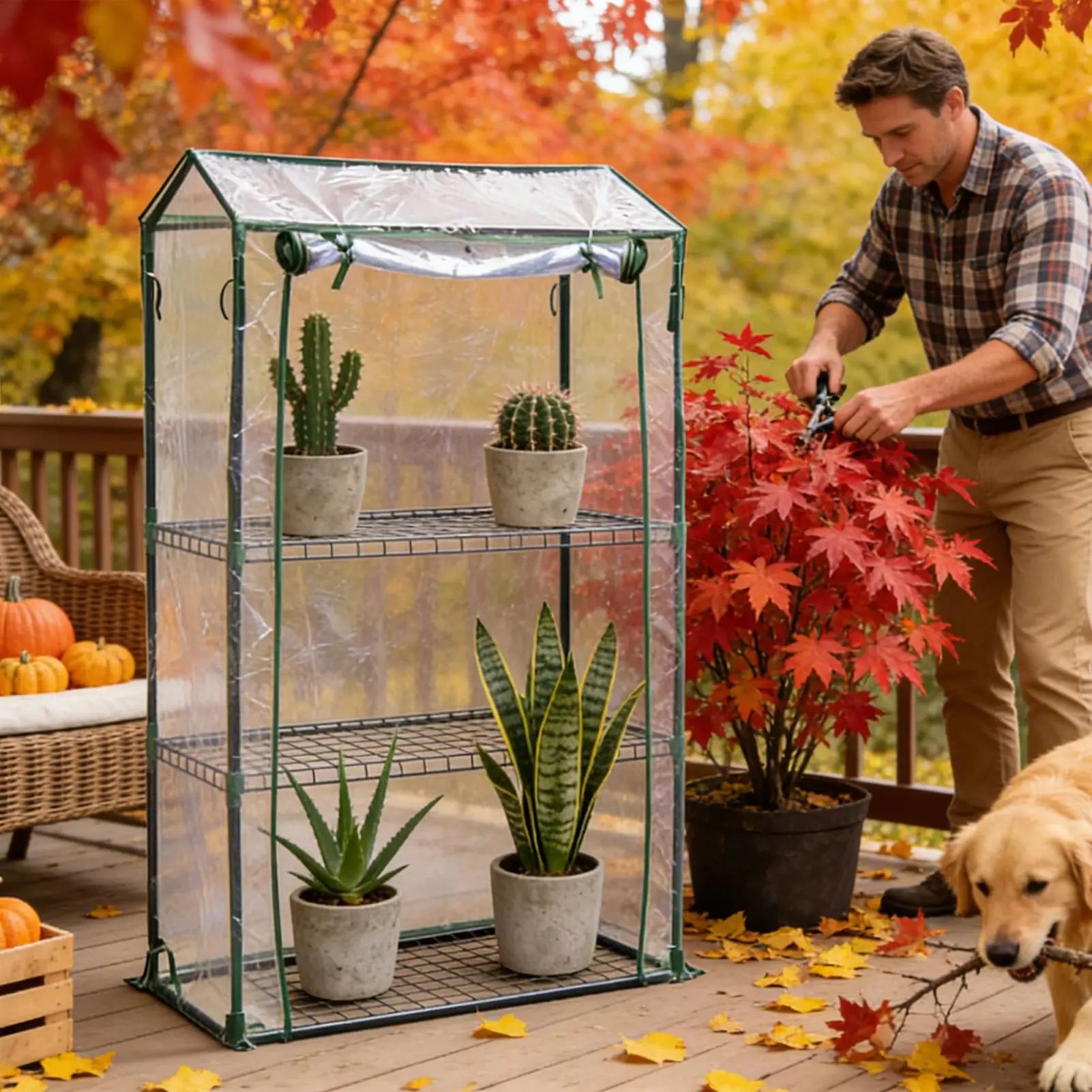 Greenhouse Cover PVC Clear Breathable Foldable Waterproof Heavy Duty Gardening Plants Greenhouse Cover for Garden Grassland Yard