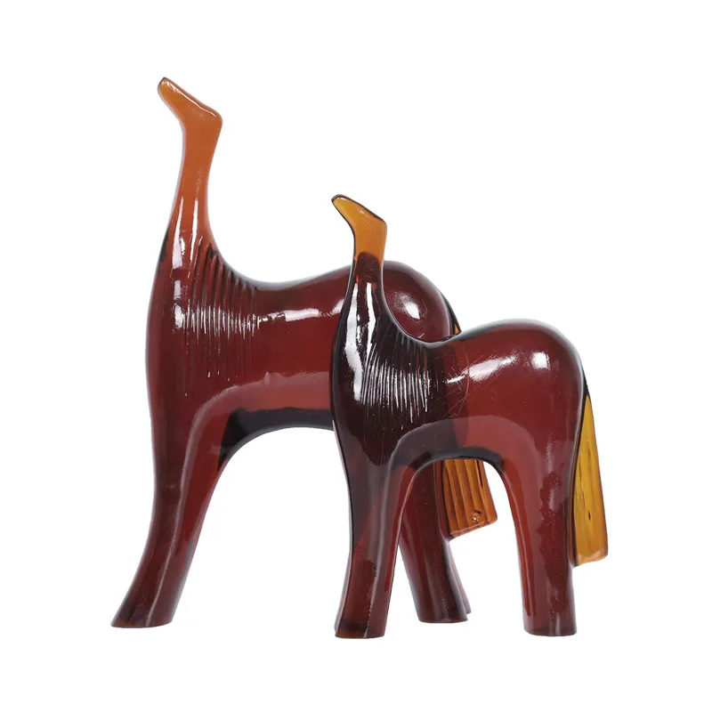 

Simple brown resin abstract Tsushima small ornament sample room living room dining table home soft decoration