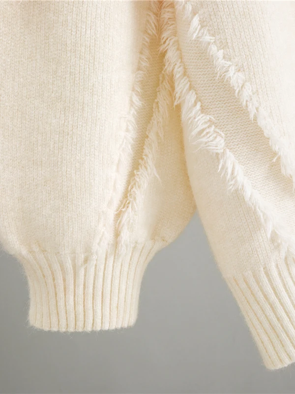 الكورية Sle كلية Preppy اللون بلو متماسكة سترة مستديرة Ne مهدب Faionable تخفيف ودية المرأة طويلة Sve