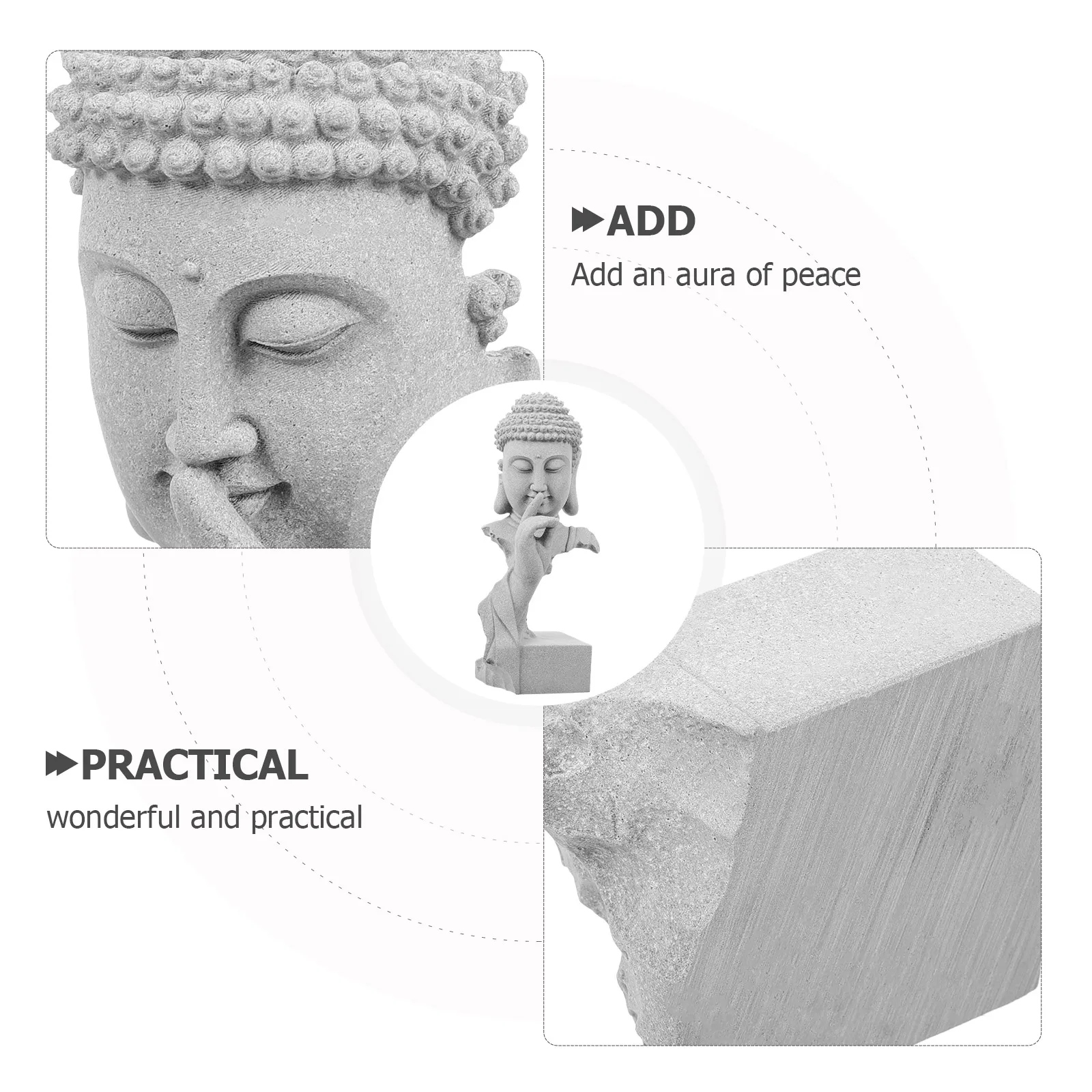 

Buddha Statue Decorative Aquarium Ornaments Powder Small Size Detailed Features Peaceful Meditation Figure Garden