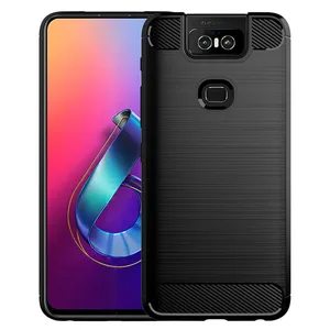 Para asus zenfone 6 caso à prova de choque capa traseira para zenfone 6z casos de telefone macio para asus zs630kl caso de fibra carbono coque fundas 12 principais vendas bateria asus zc600kl - №5