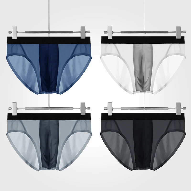 1 قطعة الرجال الصيف الحرير الجليد رقيقة تنفس مثلث السراويل الجرافين المضادة للبكتيريا الداخلية المنشعب U محدب مثير الجليد السراويل #3