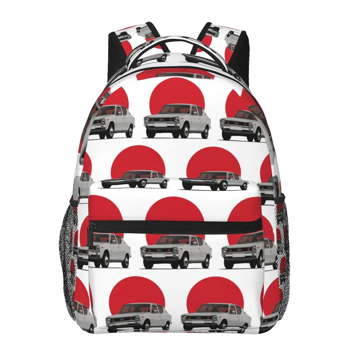 Datsun 100A Cherry E10 Silver Grey - Rising Sun Backpacks Boys Girls Bookbag Students School Bags Kids Rucksack Shoulder Bag