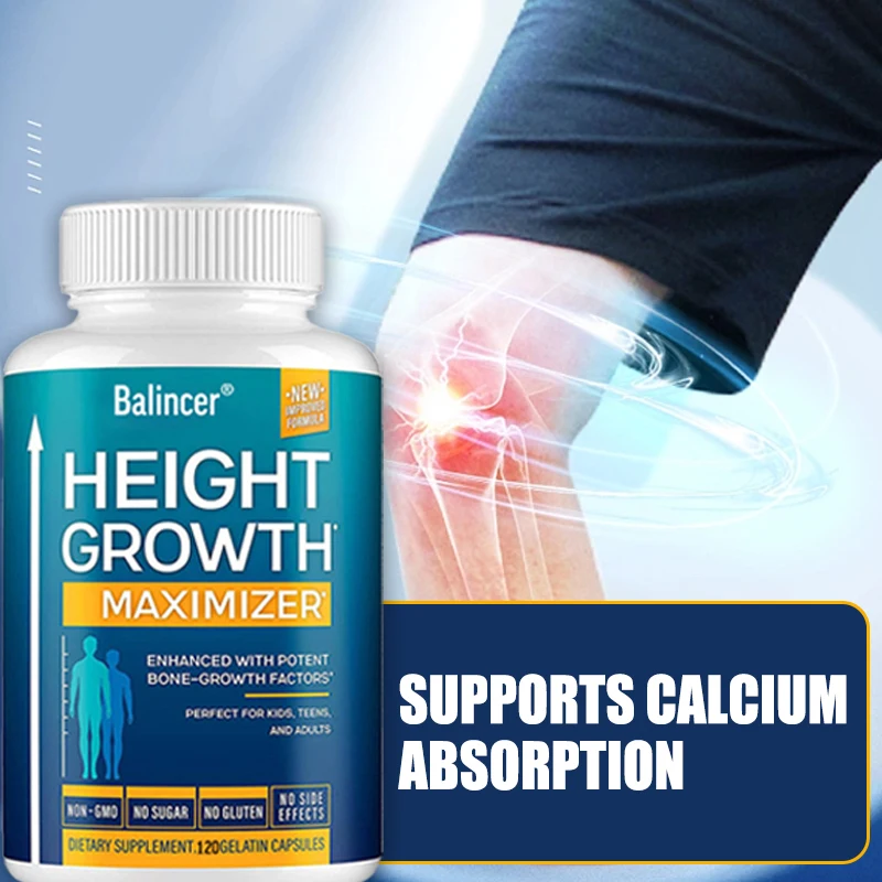 Natural Height Growth Maximizer for Kids, Teens and Adults Zinc and Calcium Increase Peak Height Supplement Bone Strength