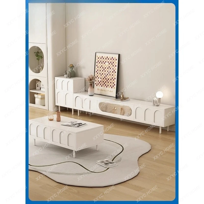 

L living room household small apartment floor cabinet cream wind TV cabinet