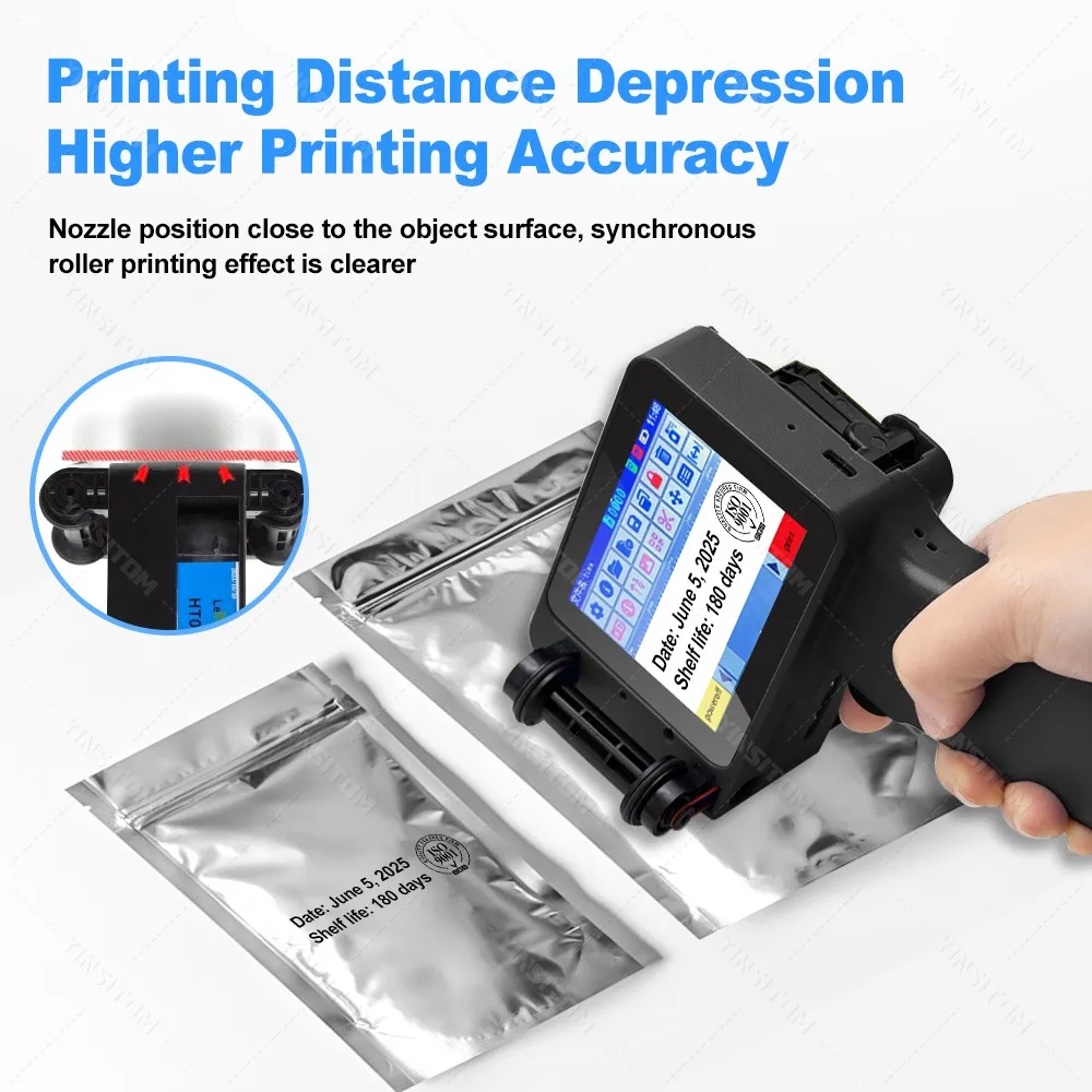2-12.7mm Non-encrypted Handheld Inkjet Printer for Text QR Barcode Batch Number Logo Date Label Print Printer and ink Cartridges