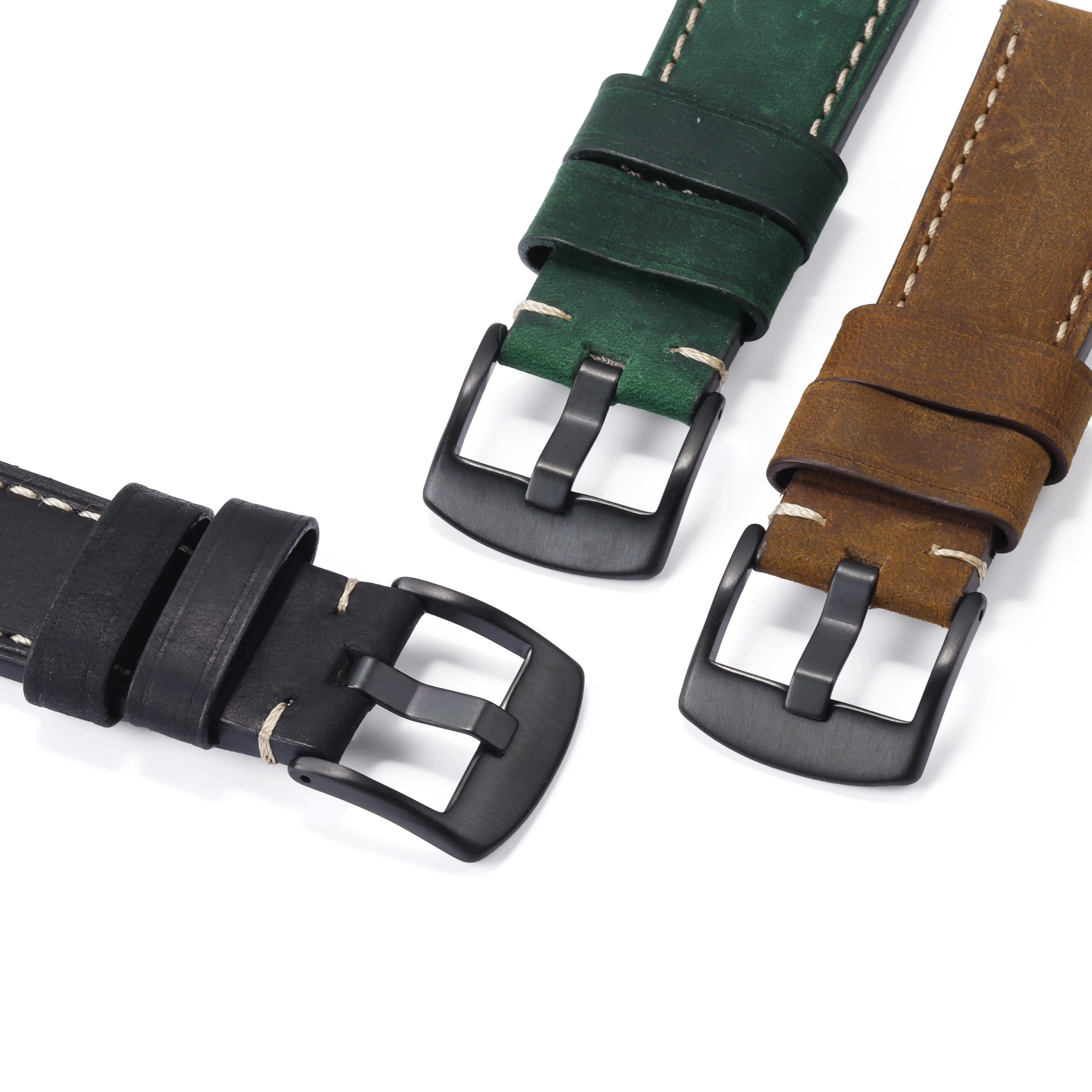 Quick Release Lederen Band 20Mm 22Mm 24Mm Koeienhuid Lederen Horloge Band Crazy Horse Lederen Waterdichte Armband mannen Vrouwen