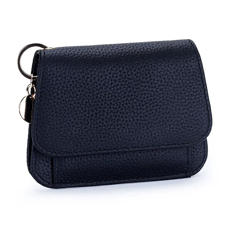 Genuine Leather Korean Edition Japanese Women's Wallet Short Fashion Cowhide Multi Card Card Bag Zipper Coin Wallet