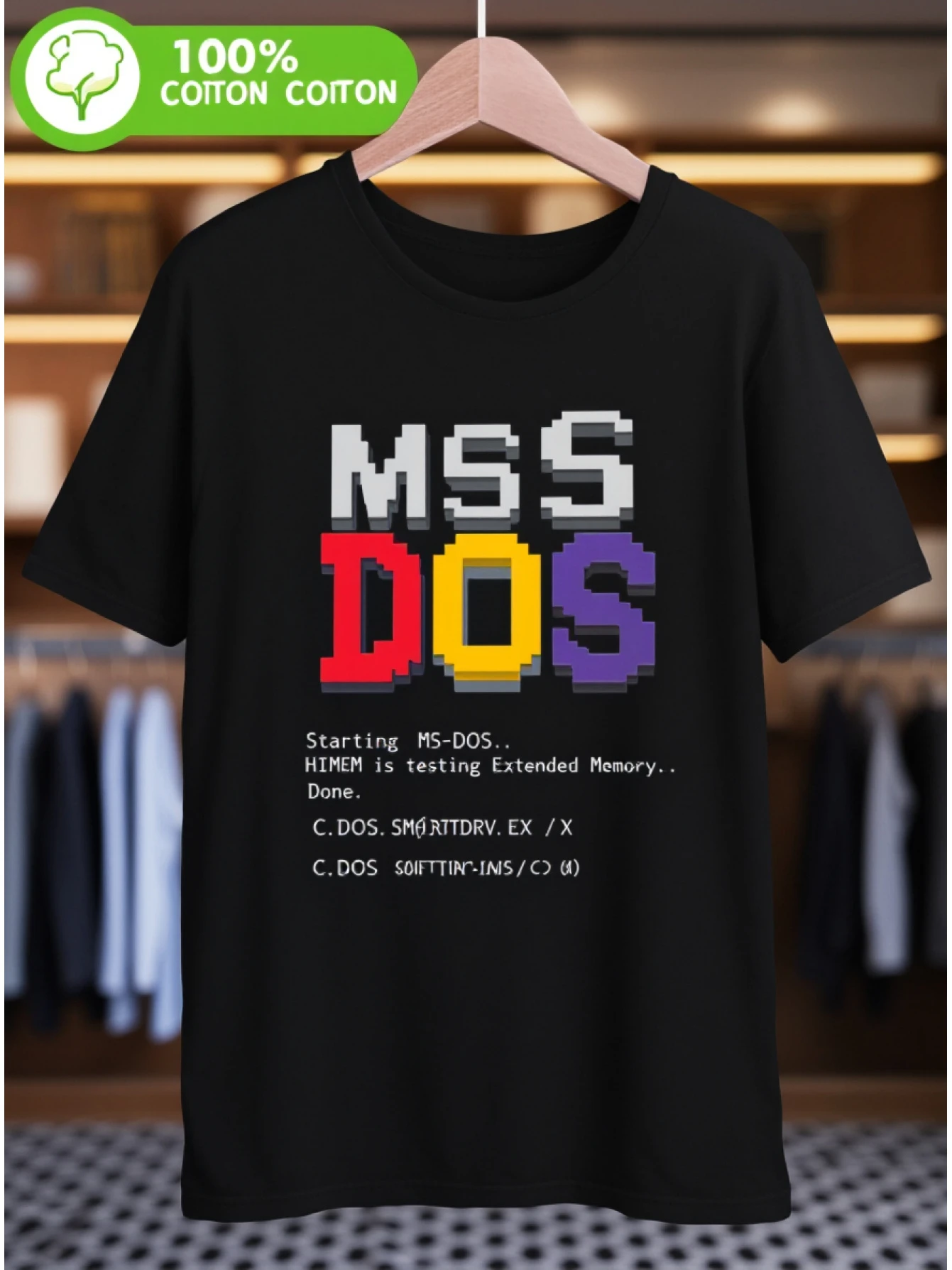 Men's Classic MS-DOS Gaming T-shirt - Comfortable 8086 CPU - MS-DOS Design, Nostalgic 80s Computer T-shirt