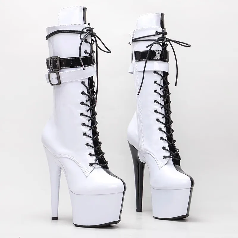 

Women 17CM/7inches PU Upper Plating Platform Sexy High Heels Ankle Boots Pole Dance Shoes 221