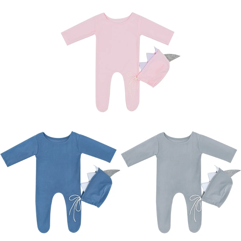 

2pcs Infant Photography Costume Hat Long Sleeve Jumpsuit Photostudio Clothing Baby Photoshoots Suit Newborn Shower Gift