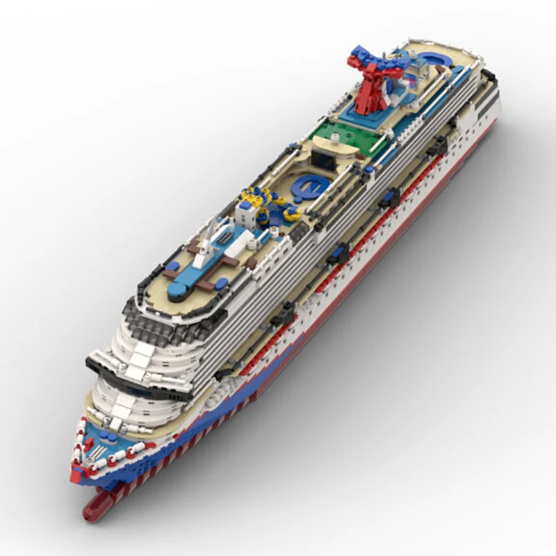 New product, MOC building blocks, creative models, Carnival Dream cruise ship, modular design, DIY assembly set of puzzle toys