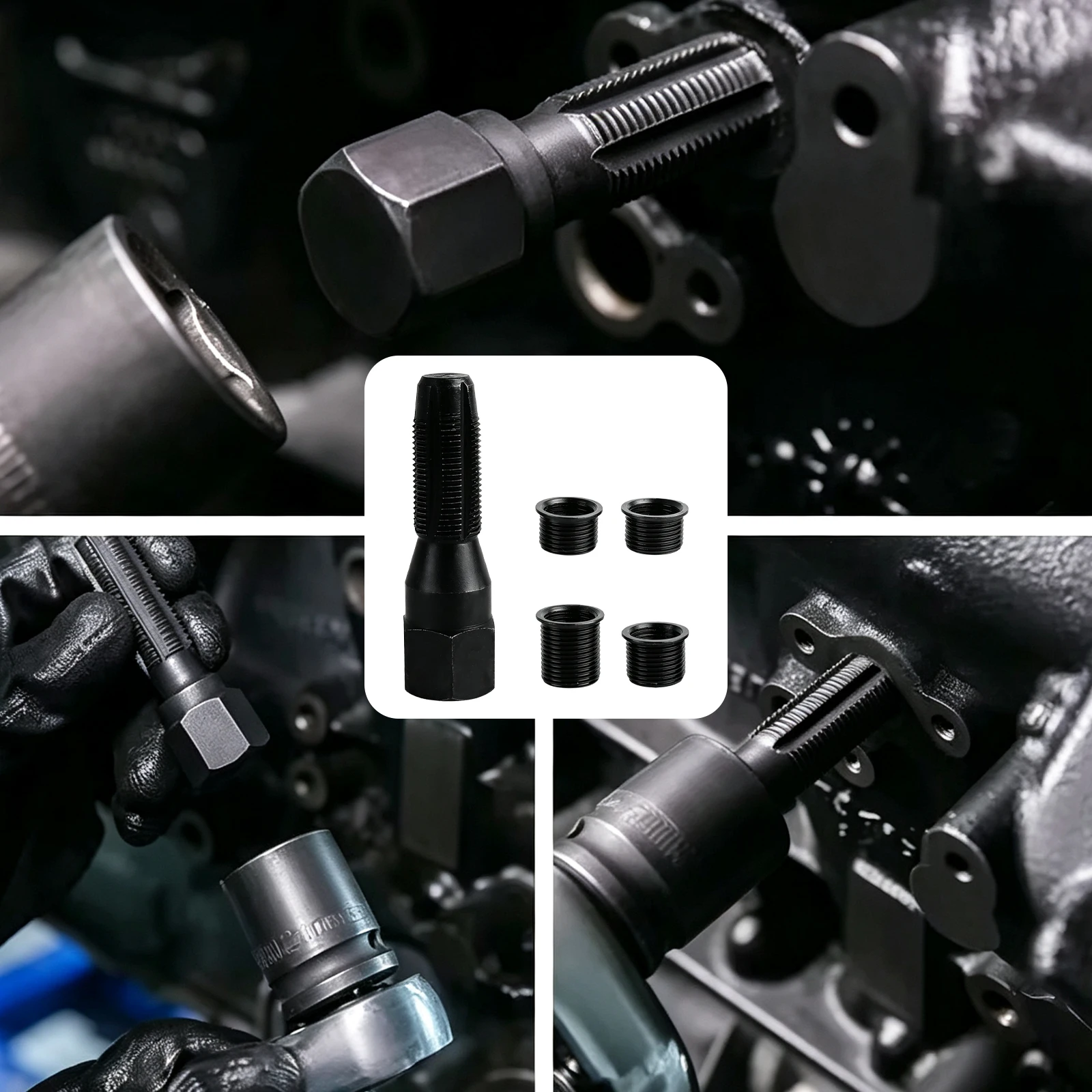 Auto-Werkzeuge M14 X 1,25 Zündkerzen-Gewindereparatur-Set 14mm Zündkerzen-Gewinde-Reparatur-Set 14mm Zylinderkopf-Gewinde-Reparatur-Set, 4 Gewindeeinsätze – Detail 3