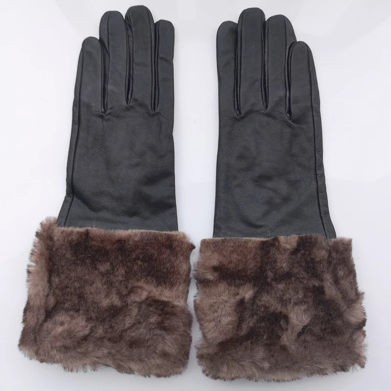 GOURS Genuine Leather Gloves for Women Winter Keep Warm Brown Real Goatskin Leather Gloves Super Discount Clearance Sale KCL