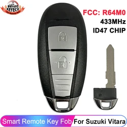 Keyecu-smart key Remote fb、r64m0 for Suzuki Vitara 2016 2017 2018 2019 434mhz、cmiit id、2013dj1464、p n: 37172-54p01、37172-54p02