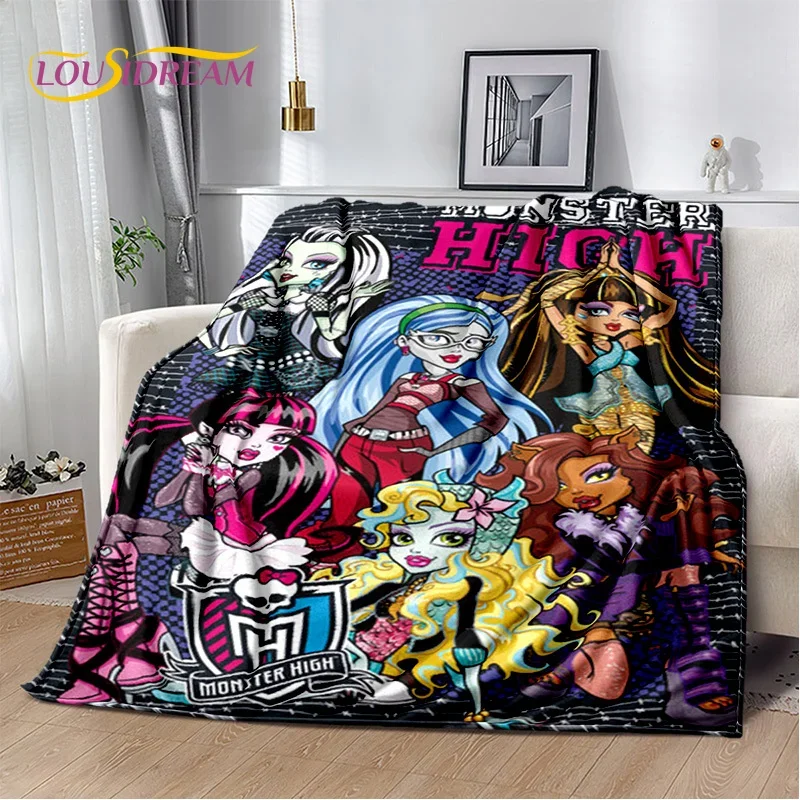 Cartoon Monster High Draculaura Vampire Soft Flannel Blanket for Beds Bedroom Sofa Picnic,Throw Blanket for Outdoor Leisure Gift