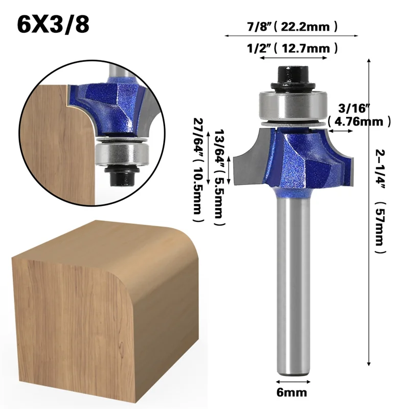 BYBS-For Woodworking Milling Cutter 6Mm Shank Chamfer Router Bit High Quality Edge-Forming Bevel For Wood Cutting Tool For Wood
