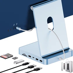 PULWTOP USB Hub iMac Accessories for  iMac 24 inch 2021/2023/2024 with USB C 10Gbps, Docking Station Support Expand M.2 SSD