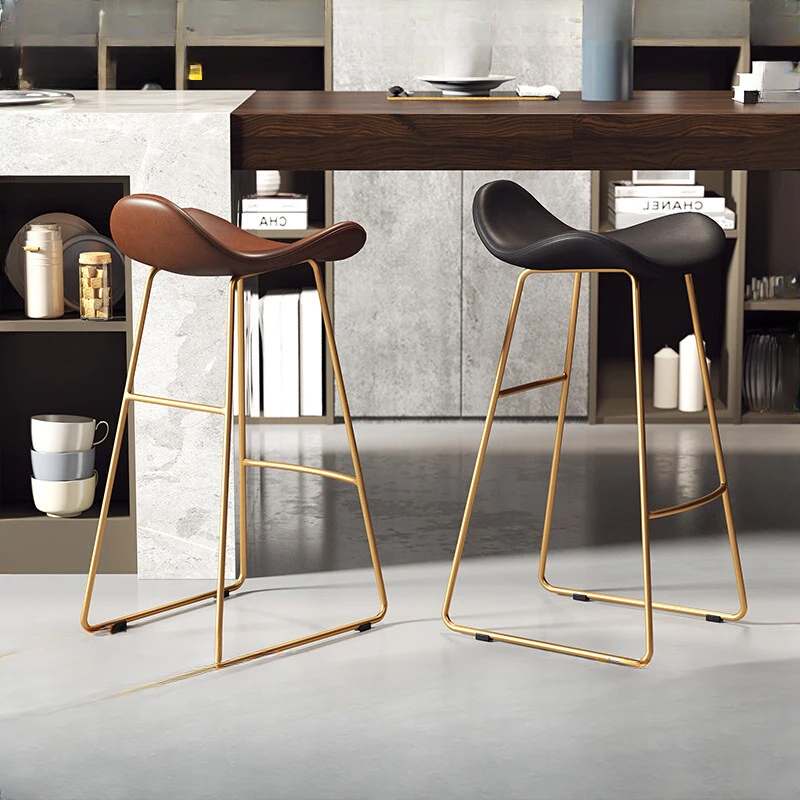 

Luxury Chairs High Stool For Kitchen Mid-century Chair Backrest Bar Counter Stools Iron Nordic Designer Tabouret Design Home