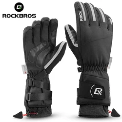 ROCKBROS guanti invernali tenere al caldo guanti termici antivento impermeabili in PU Touch Screen da uomo Snowboard guanti da sci da ciclismo per moto