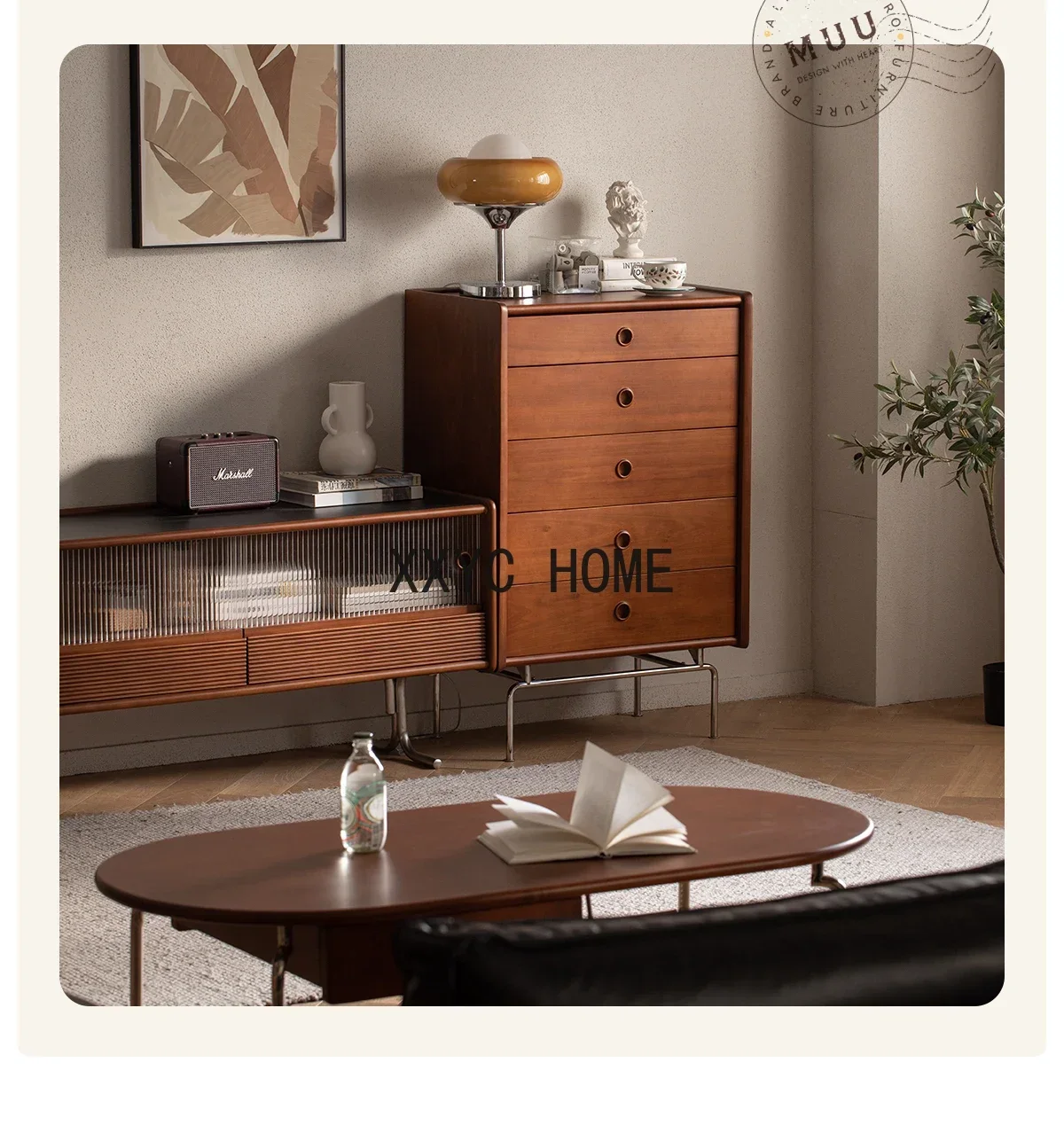 

Chest of Drawers Storage Organizer Drawer Large Capacity Multifunctional Log Furniture