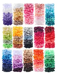 10pcs Premium Pink Satin Large Intestine Hair Bands for Women Hundreds of Fabric Rubber Bands Hair Accessories