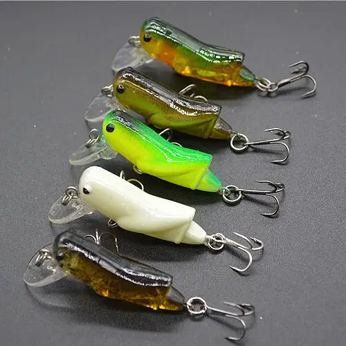 

Flying Jig Wobbler Fishing Lure 3g 4.5cm Grasshopper Chub Beetle Dry Flies Realistic Insect Bait for Pike Bass Trout 1Pcs