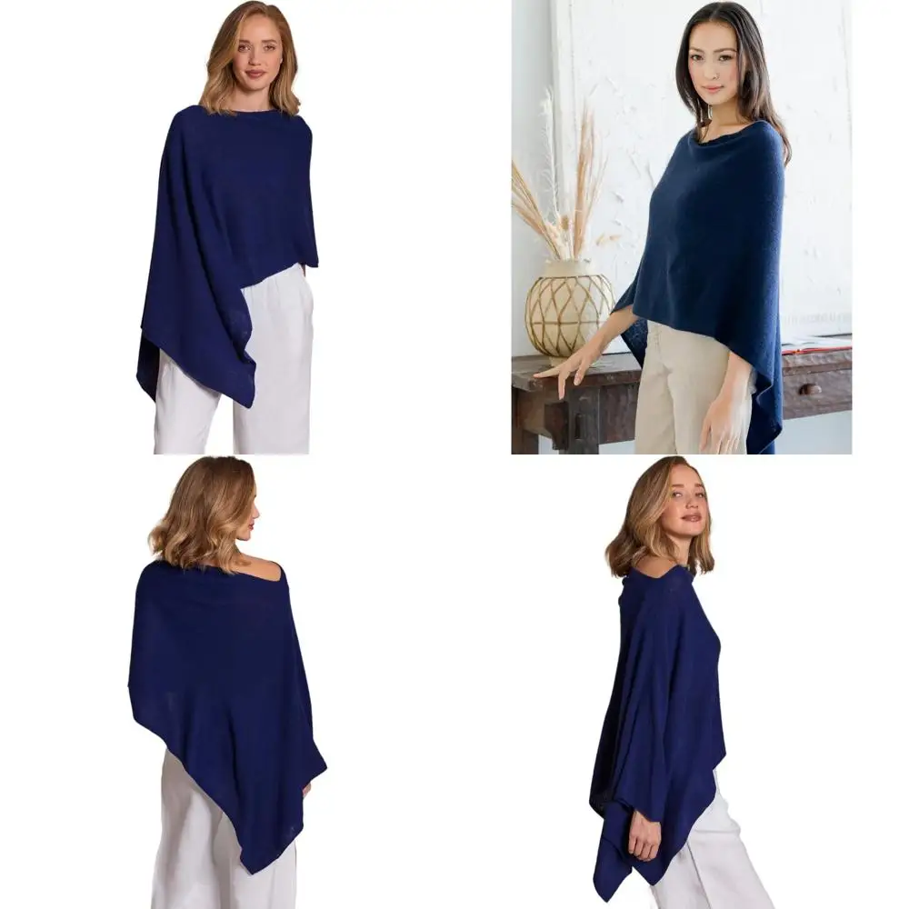 

100% Cashmere Luxe Poncho - Lightweight, Soft, Cozy Dress Topper - Versatile Gift Item for Women